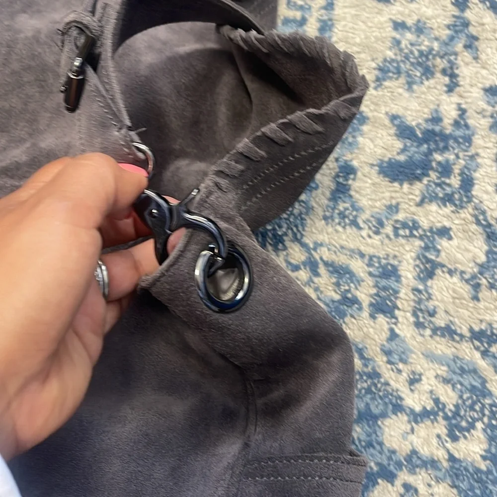 Sorial gray Suede slouch bag - Picture 7 of 14